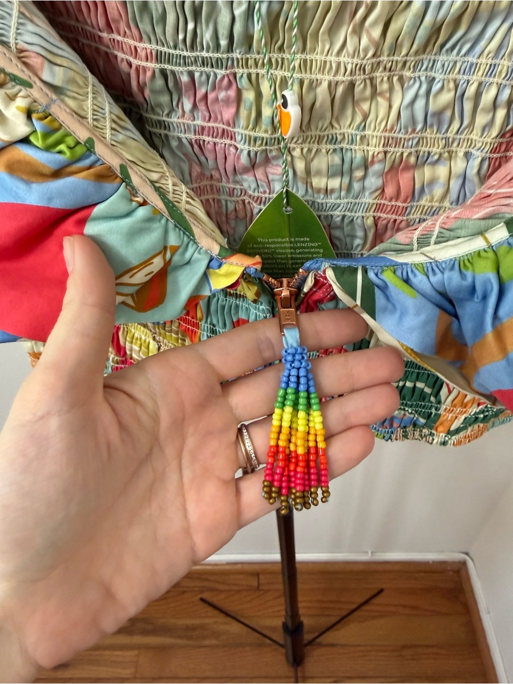 FARM Rio Colorful Tropical Ruffle Crop Top - Picture 2 of 4